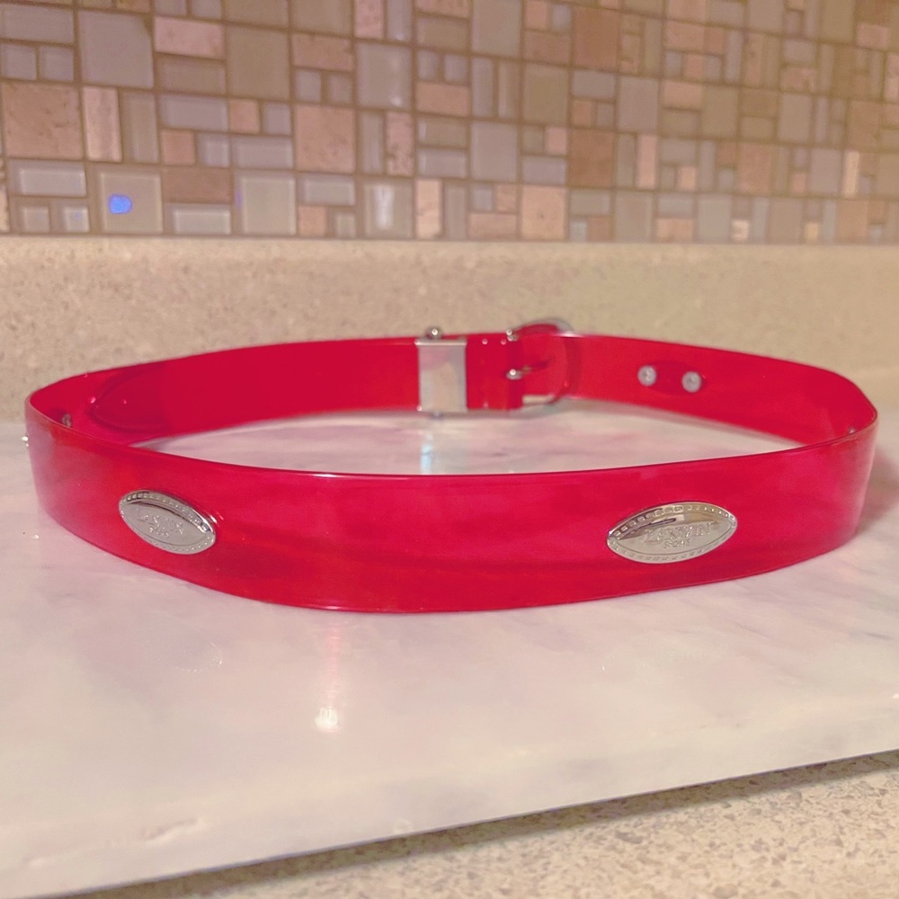 Auth. Lanvin Rare Vintage Neon Jelly Logo Belt - Picture 9 of 12